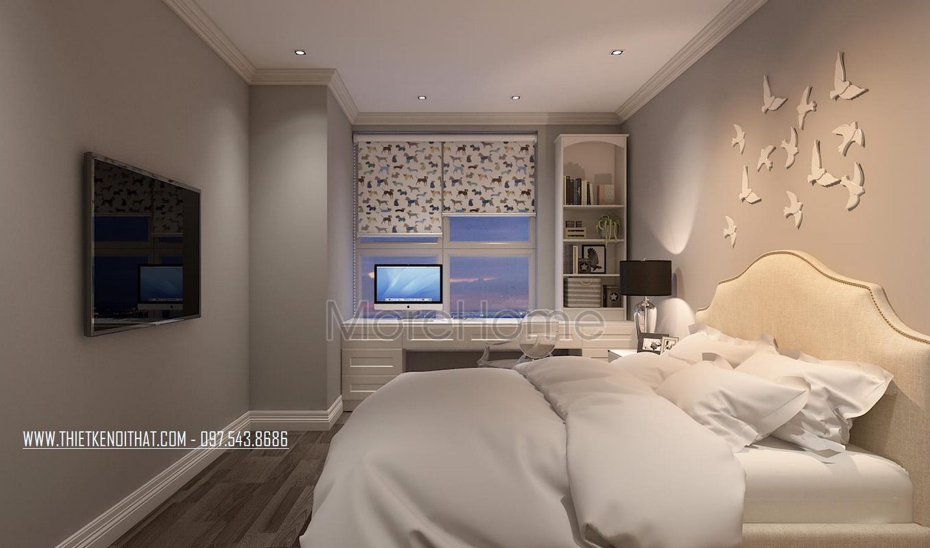 Thiết kế nội thất phòng ngủ chung cư keangnam Nam Từ Liêm